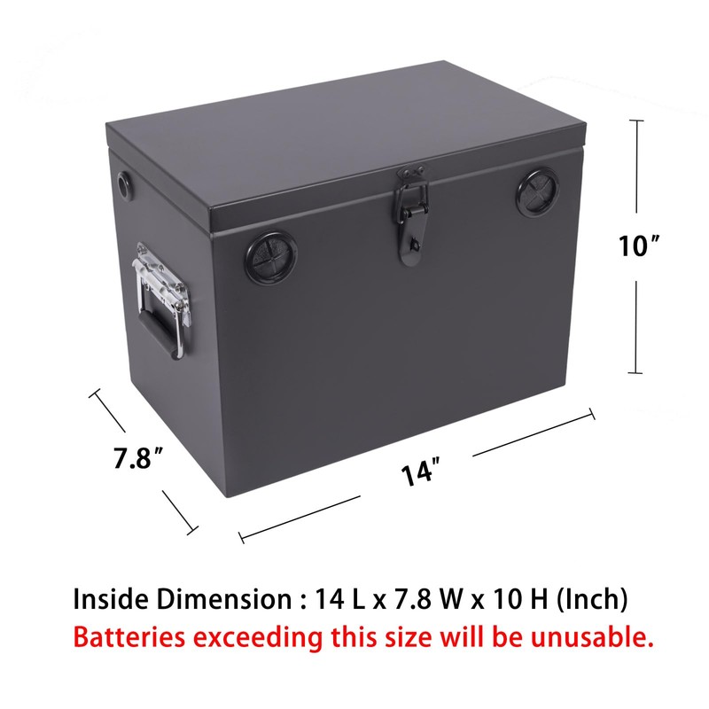 Peastorm Lockable Car/RV/Marine Battery Box, Adjustable Steel Battery Relocation Kit