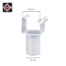 INEFA Drain pipe box-shaped, PVC-U NW68/DN50 white hanging nozzle, gutter accessories, easy installation, made in Germany