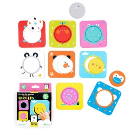 Banana Panda On-The-Go Discovering Circles Puzzle Set - Includes 8 2-Piece Beginner Puzzles to Promote Early Learning and Fine Motor Skills, for Kids Ages 12 Months and Up, Multicolor