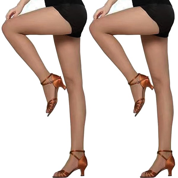 K BKVAVA Women's 2 Pairs Footed Dance Fishnet Tights, Footed