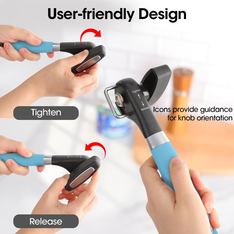 Beneno Can Opener, Manual Side Safe Cut Can Opener Smooth