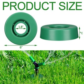 Reallnaive 6 Pack Sprinkler Head Protector for Lawn 6 Inch Outer Diameter Plastic Sprinkler Donut Guard Protects Against Lawn Mowers & Vehicles, Green