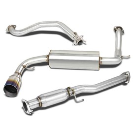 DNA MOTORING CBE-HCRX88-BT Stainless Steel Cat Back Exhaust System [Compatible with 88-91 Honda CRX Hatchback]