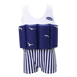 Traje de baño flotante para bebés y niños, de una sola pieza, flotabilidad para niñas y niños de 1 a 8 años, Blanco, 3 Años/4 Años