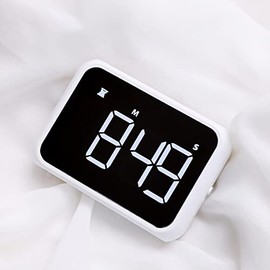 AIFUSI Temporizador Digital de Cocina, Temporizador Inteligente con Gran Pantalla LED, Aviso sonoro, Soporte Trasero, Agujero Colgante para Cocinar, Ducha, Estudio. (Blanco)