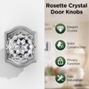 MAXECURITY 1 Pack Glass Door Knob, Rosette Shaped Crystal Door
