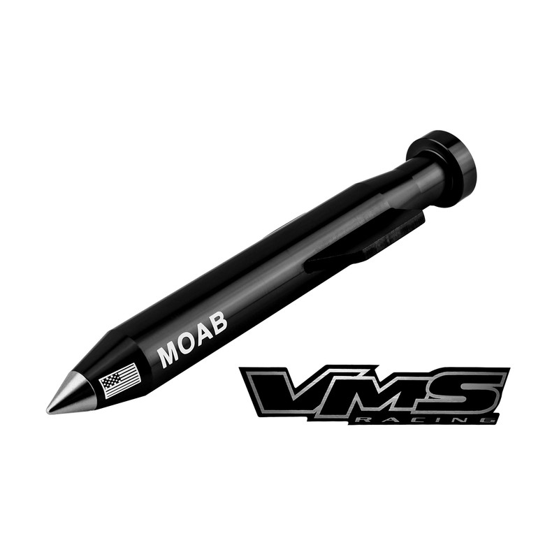 VMS RACING BLACK MOAB ANTENNA in Heavy Gauge CNC Machined