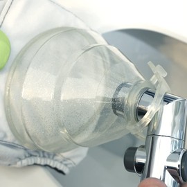 Diaper Dawgs Cloth Diaper Sprayer Splatter Shield with Gusset Stretcher + Laundry Mitts | Perfect for Rinsing Cloth Diapers and More! | Small, Ergonomic Design Prevents Splattering