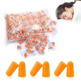 Foam Ear Plugs Noise Cancelling – 200 PCS Soft Reusable Orange Foam Earplugs for Sleeping, Work, Travel, Construction – Individually Wrapped for Hygiene and Comfort 4x4cm Bulk Set