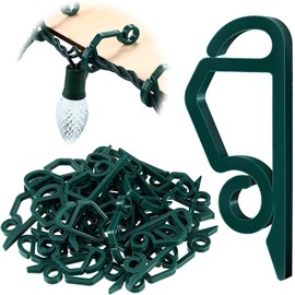 HIQE-FL Pack of 120 Gutter Hooks, Gutter Fairy Lights, Fairy Lights Holder, Attachment for Fairy Lights, Fairy Lights Holder, Gutter for Christmas, Outdoor, Decorative Lights