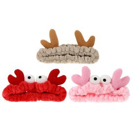 Healeved 3pcs Cute Spa Headbands for Women Elastic Face Washing Hair Bands Makeup Accessories for Parties Daily Use Comfortable and Stylish Design Random Style