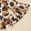 CocMouse Western Baby Girl Fall Outfits Letter Cow Print Long