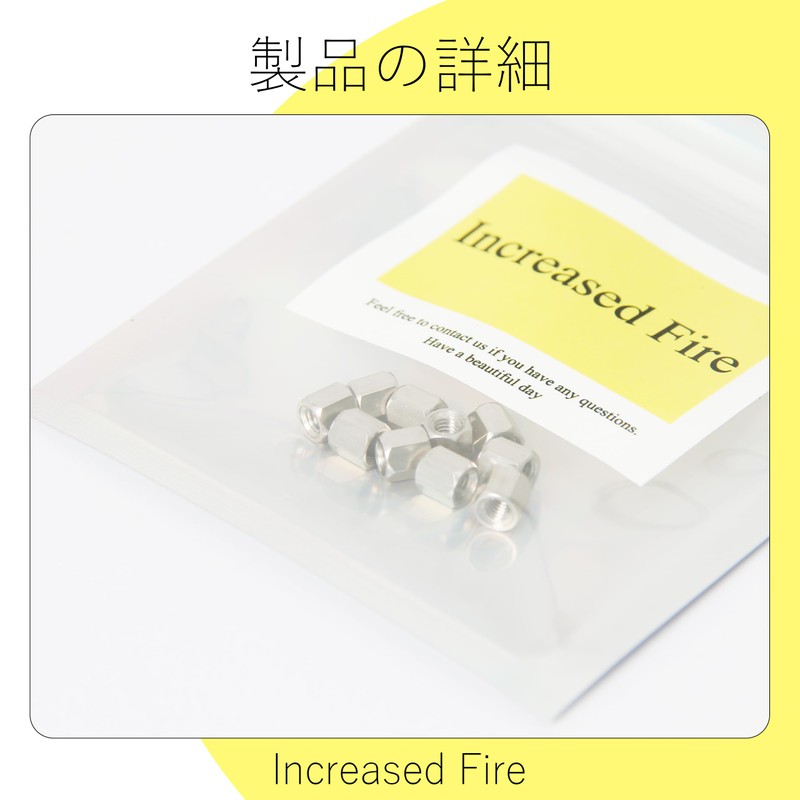 Increased Fire Stainless Steel Hex Nuts M3 5mm Length 10pcs