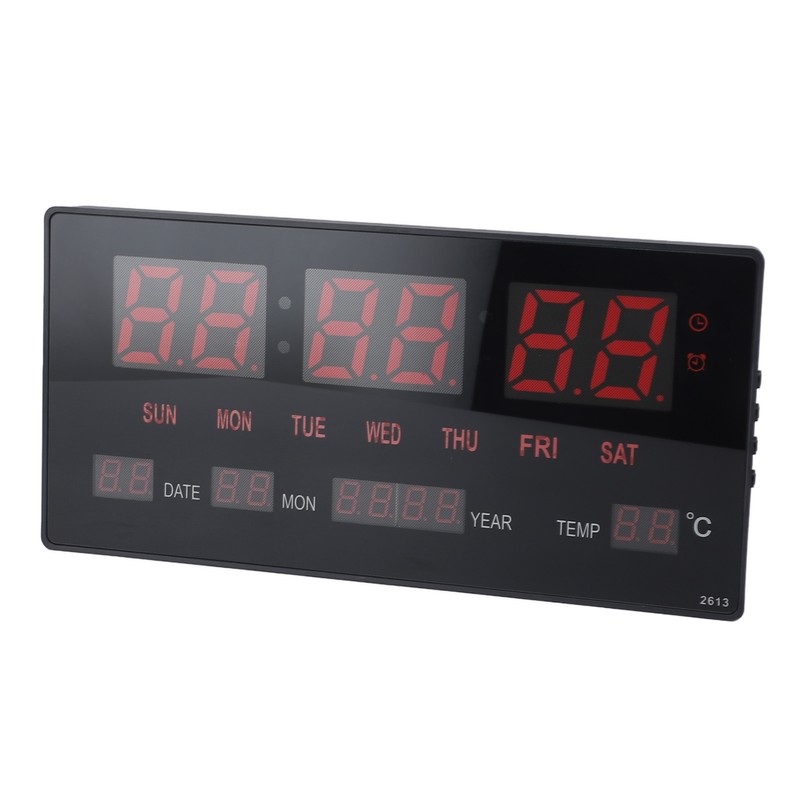 LED Number Clock Large Big Digital Display with Temperature Wall