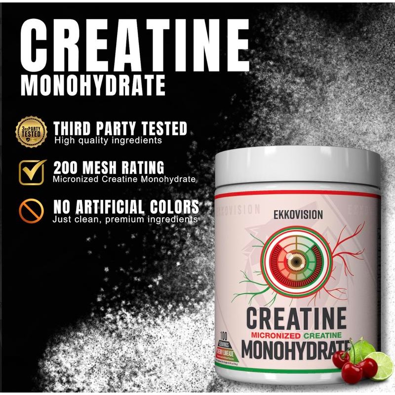 Ekko Creatine 3RD Party Tested Dietary Healthcare Supplement:_Orange Rush_100 Servings