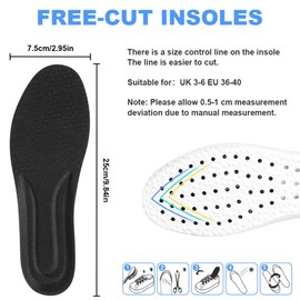 Aomig Comfort Insoles, Functional Orthopaedic Insoles, Outdoor Shock-Absorbing Insoles, Soft Memory Foam Insoles, Replacement Shoe Insoles, Men and Women, Hiking Insoles (White 37~38)