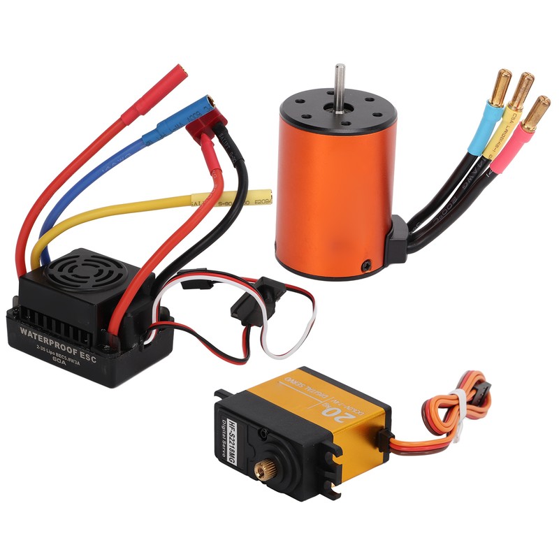 3650 3900KV Brushless Motor 60A ESC 20kg Steering Gear Set