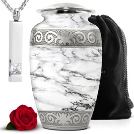 Keepsake urns for Human Ashes Adult Female - Small Urns for Ashes for Women & Men - Handcrafted Mini Memorial Urns - Honor Your Loved One with Funeral Cremation Urn (Off White, Large)