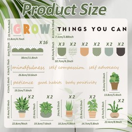 Jisfigtrh Summer Plant Classroom Bulletin Board Decorations Greenery Motivational Bulletin Board Set Plant Positive Growth Mindset Paper Cutouts for Back to School Nursery Elementary Home Wall Decor