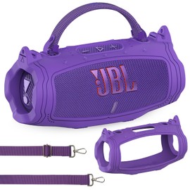 Silicone Case for JBL Charge 6 Portable Bluetooth Speaker, Protective Cover for JBL Charge 6 Pro AI Sound Bluetooth Speaker Accessories (Purple)