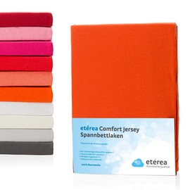 etérea Comfort Jersey Fitted Sheet in Various Sizes and Colours, Soft Fitted Sheet Made from 100% Cotton, Flat Sheet with Approx. 25 cm Base Height and 140 g/m²