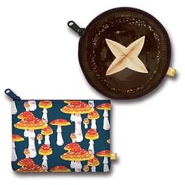 Art Uni Technicolor nocco. Mushroom Miscellaneous Goods Collection [Assorted 2 Types Set (3. Shiitake Pouch / 5. Mushroom Full Handle Pouch)] Gacha Gacha Capsule Toy
