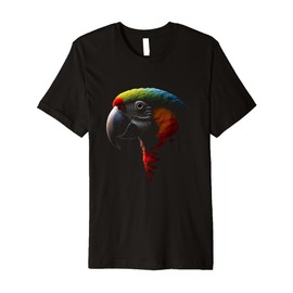 Parrot Head Wild Animal Bird Tropics Art Premium T-Shirt