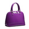 Patent Leather Dome Satchel Purse Zip-around Handbag Multi-Pocket Shoulder Bag