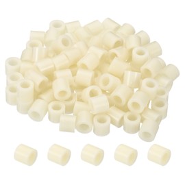 PATIKIL 5.2mm ID x 9mm OD x 8mm L Round Spacers Washers, 100 Pack ABS Plastic Plastic Standoff Gaskets for M5 Hardware Screws Bolts for 3D Printer Electrical Outlet, Beige