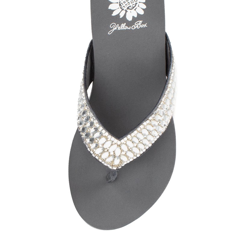 Yellow Box Women's Sana Wedge Sandal, Gray, Size 8.5 US