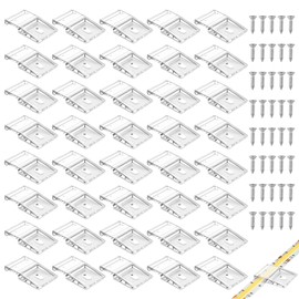 40pcs Clear Light Valve Fixing Clips for LED Strip Fixing with Screws, Secure Fixing for LED Strip 10mm IP30/IP65 2-4 Pin for Indoor Installation