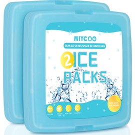 MIYCOO Ice Packs for Lunch Boxes & Lunch Bag - Quick Freeze Ice Pack Space Saving Freezer Packs - Reusable Slim Original Cool Pack - Cooler Accessories for Beach, Camping and Fishing