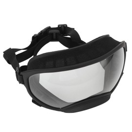 Socobeta Dog Goggles Eye Wear Anti UV Pet Sunglasses Adjustable Glasses Strap(Black frame transparent)