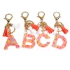 COLORFUL BLING Alphabet Keychain Pink Donut Candy Tassel Initial Letter
