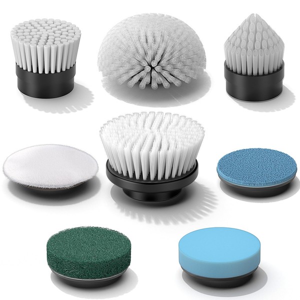 YKYI 8-Pack Electric Spin Scrubber Replacement Heads – Universal Fit