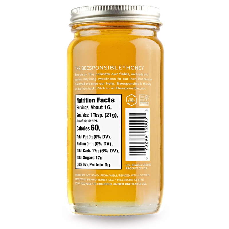 Bee Harmony Orange Blossom Raw Honey, 12 OZ (Pack of