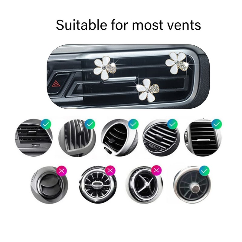 JNNJ Area Deodorizer, 6PCS Daisy Flower Clips for Car Air