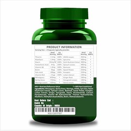 Herbal Magic's Pure & Natural Blend -Vitamin B-Complex 60 Veg Capsules - Made from 14 Different Fruits, Vegetables & Herbs UKAS LAB Tested in UK No Fillers/Colors/Preservatives/maltodextrin