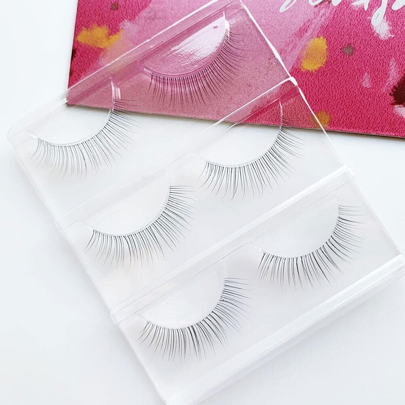 Musegetes False Eyelashes 4D Clear Band False Eyelashes Natural False