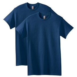 Gildan mens Heavy Cotton T-shirt, Style G5000, Multipack Shirt, Navy (2-pack), Large US