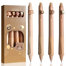 Radierbarer Kugelschreiber Stifte Set mit 4 Tier-Stifte Bär Biene Pfote Honigtopf - Kugel am Ende zum Entfernen der Tinte - Kugelschreiber Blau - Durchmesser der Mine 0,5 - Kugelschreiber Radierbar