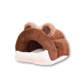 FLAdorepet Rat Hamster Hanging Bed Hammock House,Cartoon Small Animal Hideout Hut Nest Cute Toy for Mice,Sugar Glider,Dwarf Hamster,Guinea Pig,Bird,Parrot (Brown Bear)