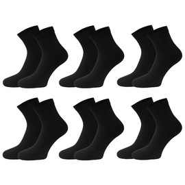 MKEAWWU 6 Pairs Men's Business Socks Made of Breathable Cotton, Suit Socks, Black, 39-44