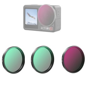 Veetalee Action 5 Pro Filter Set, 3 Pack ND16 CPL UV, Neutral Density HD Optical Glass Filters Lens Protector for DJI Osmo Action 5 Pro/Action 4/ Action 3 Camera Accessories