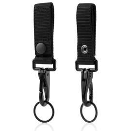 2pcs Belt Key Holder, Heavy Duty Belt Key Holder with Metal Snap and Nylon Molle Strap Duty Belt Key Clip Belt Clip Duty Belt Accessories