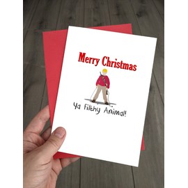 Funny Home Alone Christmas Card - Merry Xmas Ya Filthy Animal