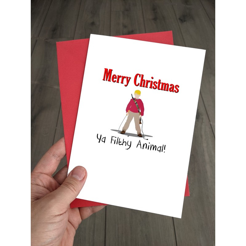 Funny Home Alone Christmas Card - Merry Xmas Ya Filthy