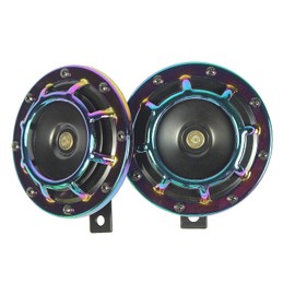 CARMOCAR Eletric Car Horn Kit 12V 135db Super Loud High Tone and Low Tone Metal Twin Horn Kit with Bracket for Cars Trucks SUVs RVs Vans Motorcycles Off Road Boats (neo Chrome)