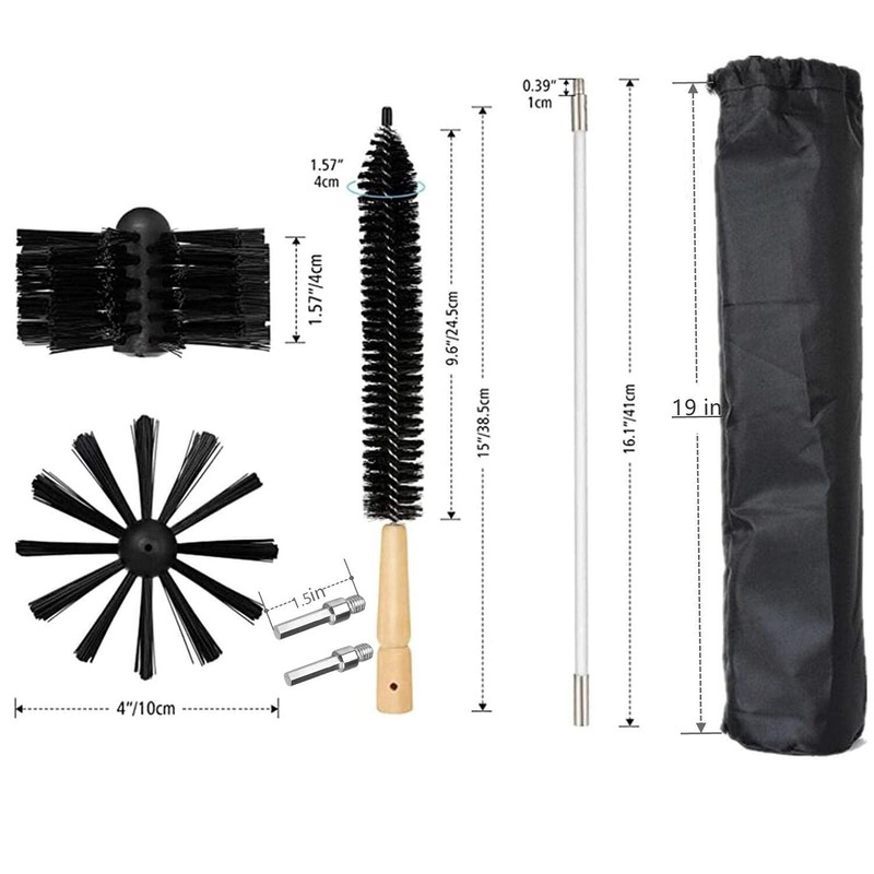VANPEUSO 20-Feet Dryer Vent Cleaner Kit with Drill Attachment and