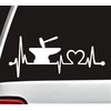 K1148 Blacksmith Anvil and Hammer Heartbeat Lifeline Monitor Decal Sticker